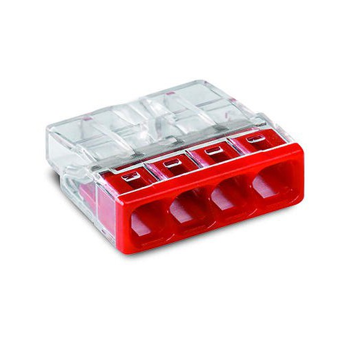 Mini borne 4 fils rigides - 100 pièces WAGO Mini borne 4 fils rigides - 100 pièces WAGO