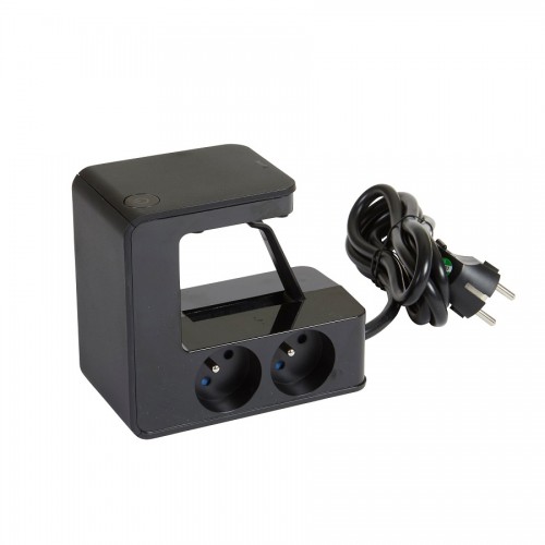 Rallonge clipsable 4 prises de courant et 2 chargeurs USB Type-A - noir LEGRAND