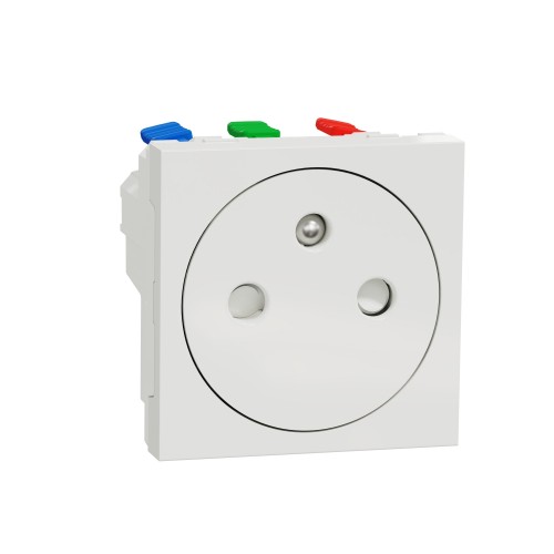 Unica - prise 2P+T - FR - 90° - affleur - raccord rapid - Blanc anti - méca seul SCHNEIDER ELECTRIC