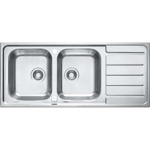 Évier à encastrer inox LINE+ 2 cuves 1160 18/10 MODERNA Évier à encastrer inox LINE+ 2 cuves 1160 18/10 MODERNA