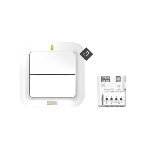 Pack éclairage pour ajout d'un interrupteur supplémentaire sans fil DELTA DORE Pack éclairage pour ajout d'un interrupteur supplémentaire sans fil DELTA DORE